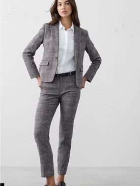 Banana Republic Navy and Gray Tweed Ryan Straight Pants